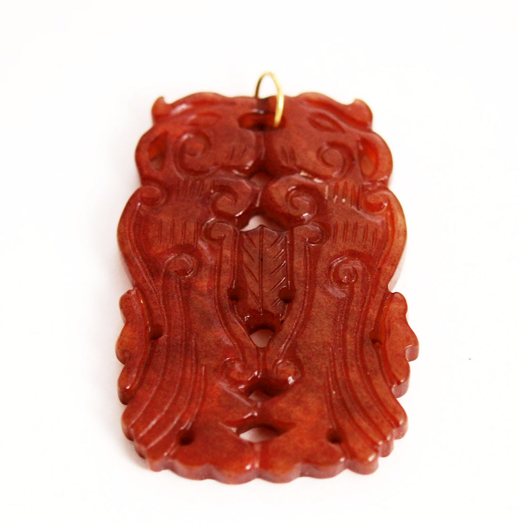 Red Jade Carved Pendant