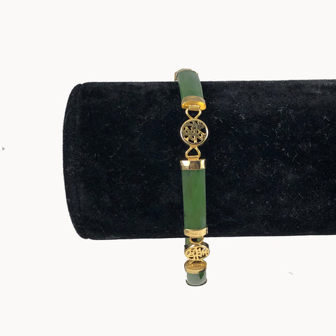 gold and green jade Chinese bracelet