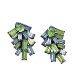 Blue and Green rhinestone earrings