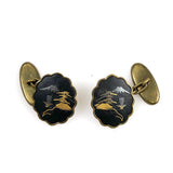 Japanese Damascene Cuff Links Vintage