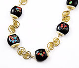 Vintage Japanese Millefiori Bead Necklace and Earring Set