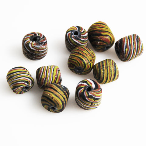 Ancient Indonesian Jatim Striped Bead Replica 14mm