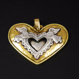 Jeep Collins Brass and Sterling Angel Heart Pendant