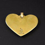 Back of Jeep Collins Brass and Sterling Heart Pendant