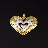Jeep Collins Brass and Sterling Heart Pendant Angels