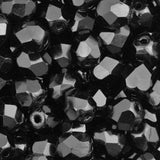 Black Jet Czech Glass Beads 6mm