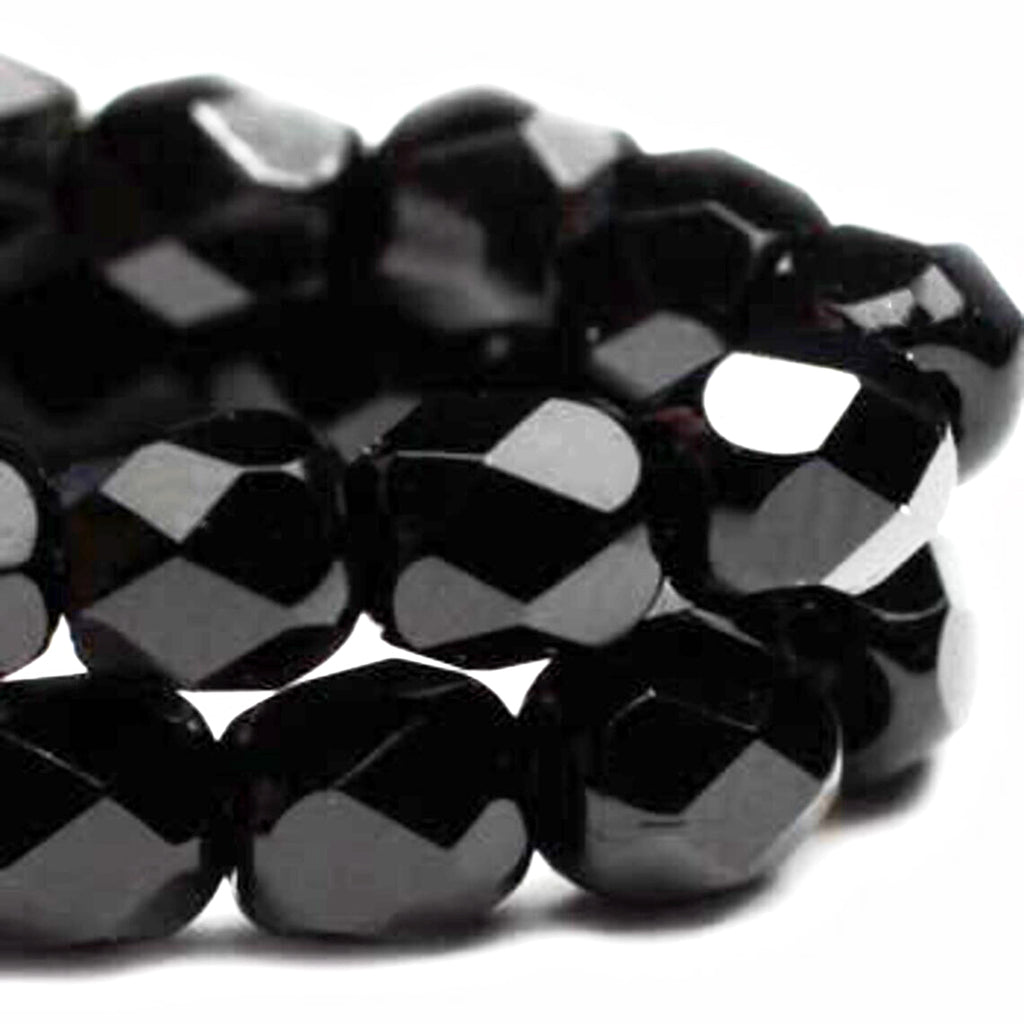 Black Jet Czech Glass Beads 6mm