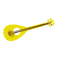 JJ Yellow Guitar Brooch Vintage