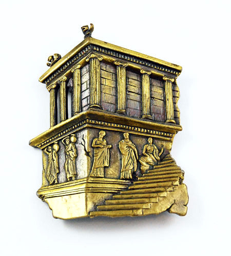 JJ Greek Revival Parthenon Brooch Vintage