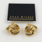 Joan Rivers Earrings Enamel Clip On Vintage