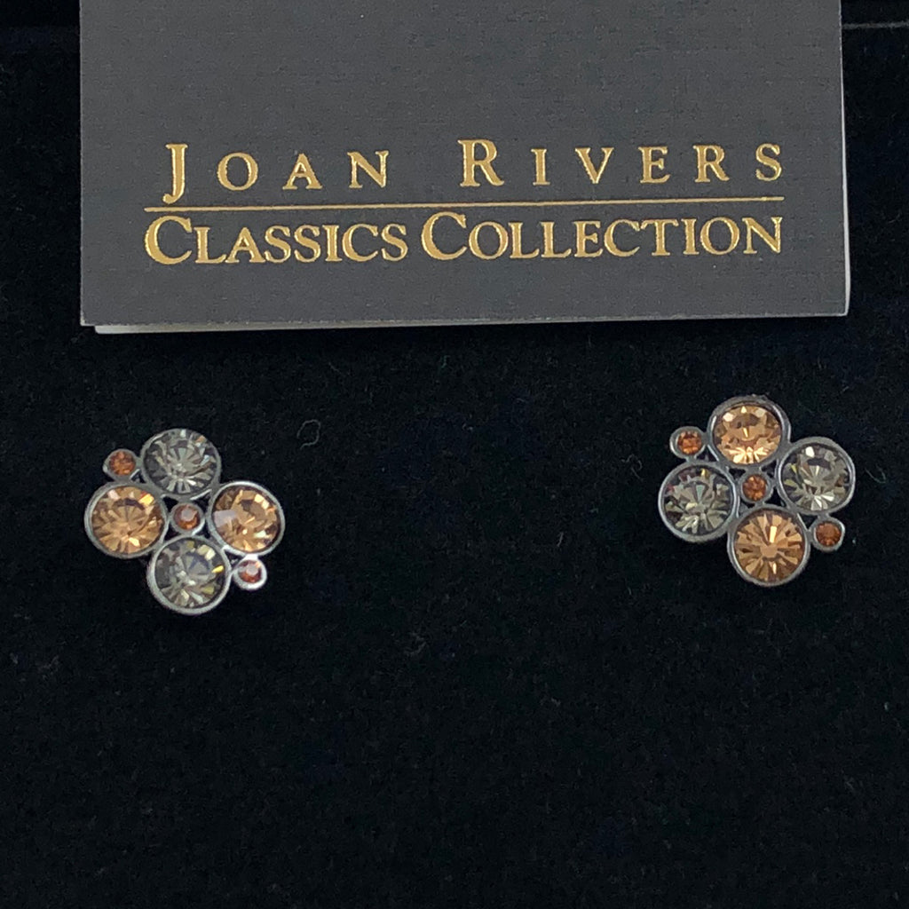 Joan Rivers Earrings Rhinestone Vintage