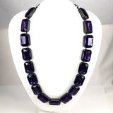 Joan Rivers Large Purple Crystal Necklace