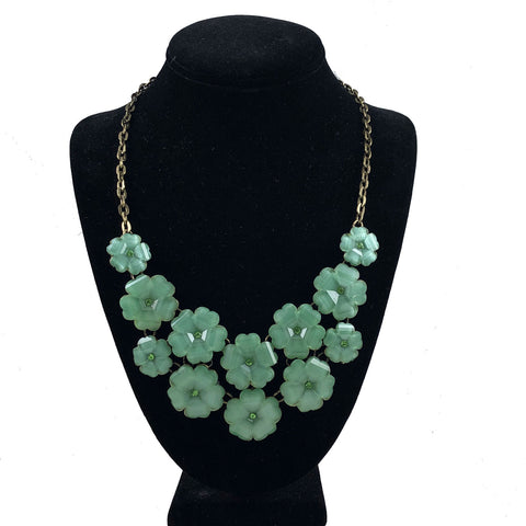 Joan Rivers Green Floral Statement Necklace