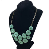 Joan Rivers Green Floral Statement Necklace vintage