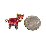 Joan Rivers Gold Pink Crystal Pig Pin NIB