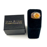 Joan Rivers Gold Topaz Lucite Ring 