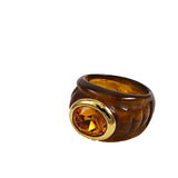 Joan Rivers Gold Topaz Lucite Ring 