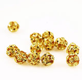 Swarovski 10mm Jonquil Rhinestone Crystal Balls Gold Plated 