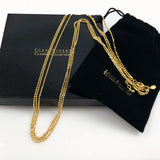 Joan Rivers Triple Strand Gold Beaded Necklace 