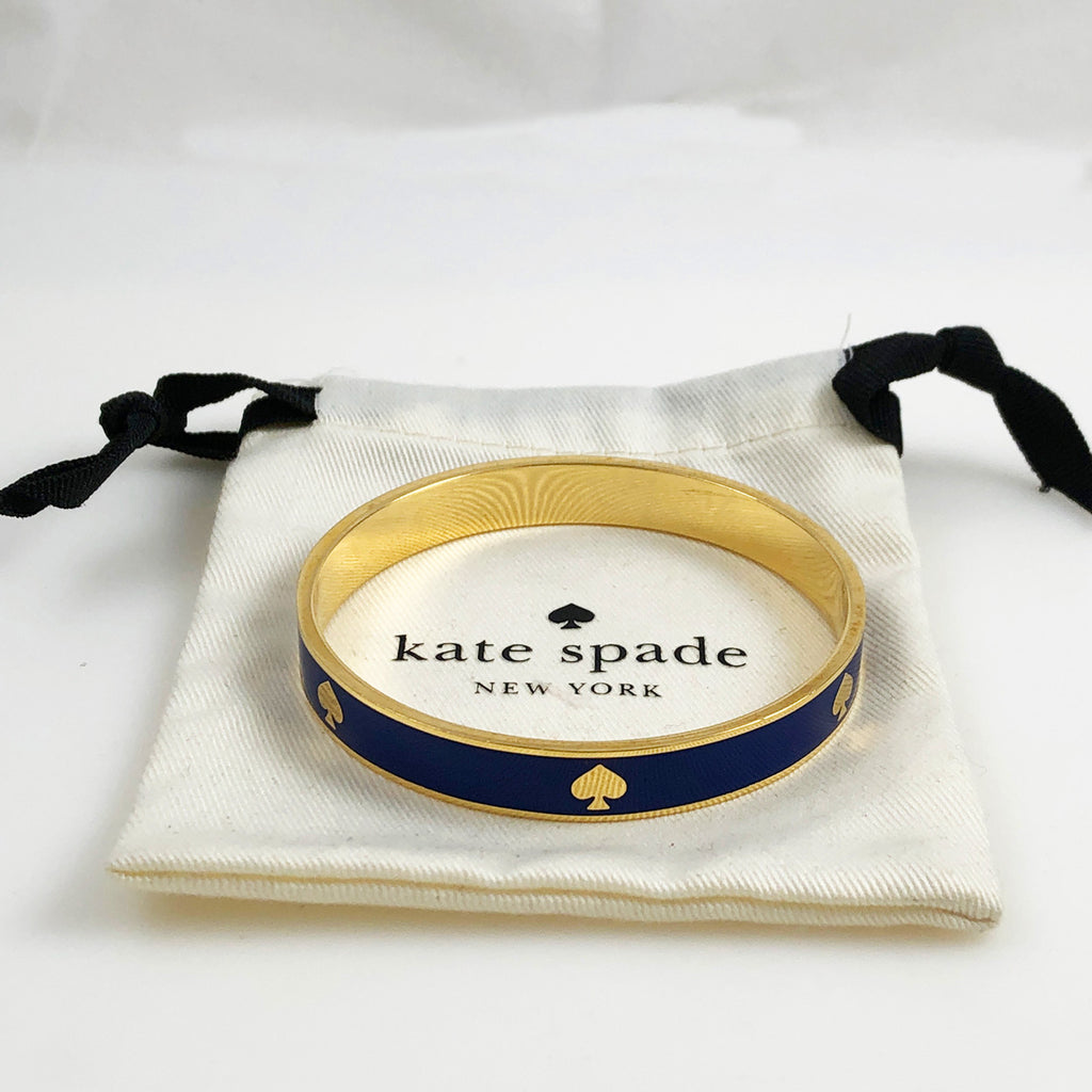 Kate Spade Blue Enamel Logo Bangle Bracelet
