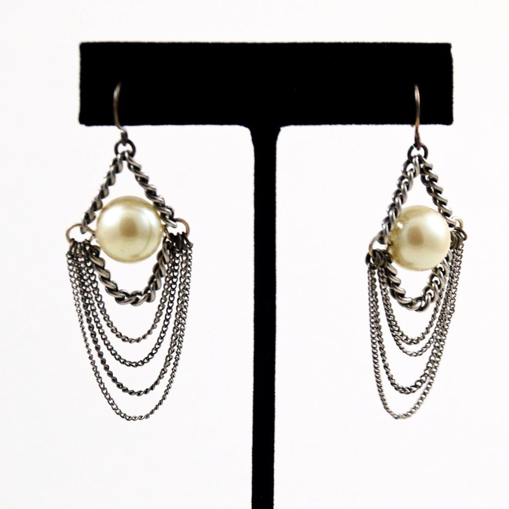 Kenneth Cole Silver Pearl Earrings