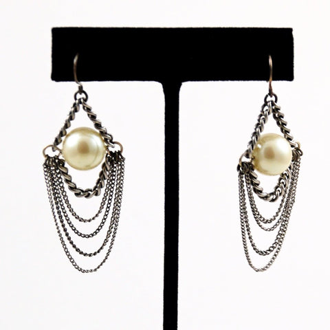 Kenneth Cole Silver Pearl Earrings