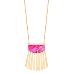 Kendra Scott Ellen Necklace Magenta & Gold NWT