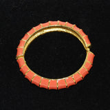 Kenneth J Lane Coral Enamel Hinged Bangle Bracelet