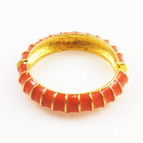 Kenneth J Lane Coral Enamel Hinged Bracelet