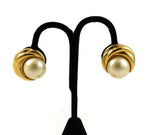 Kenneth J Lane Pearl Clip On Earrings Vintage