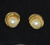 Kenneth J Lane Pearl Clip On Earrings Vintage