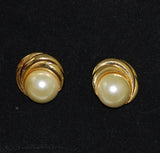 Kenneth J Lane Pearl Clip On Earrings Vintage