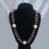 Kenneth Jay Lane Pearl & Twisted Rope Necklace Vintage