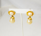 Karl Lagerfeld Pearl and Gold Earrings