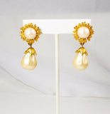 Karl Lagerfeld Pearl and Gold Earrings