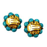 Back of Kramer Turquoise & Rhinestone Earrings Clip On