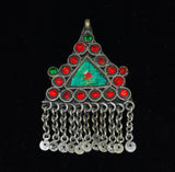 Kuchi Afghan Triangle Pendant Vintage Silver