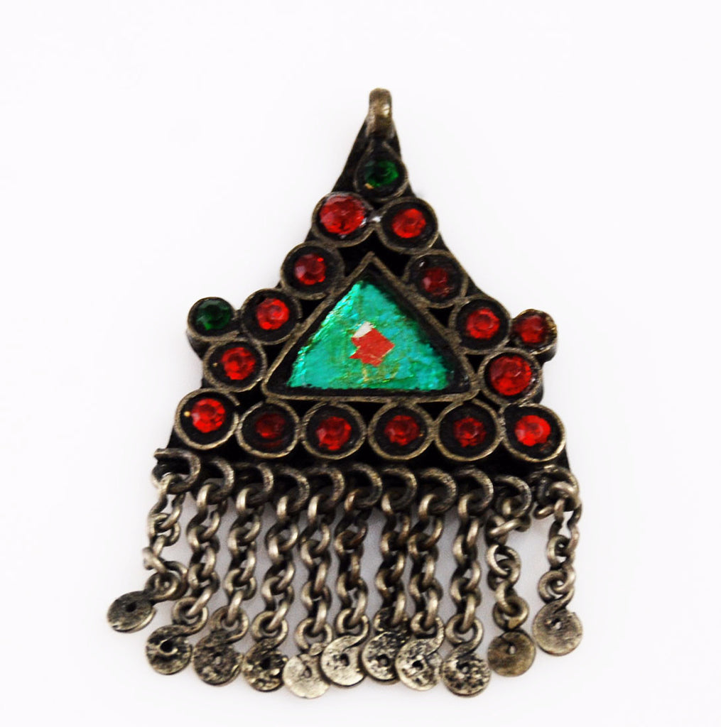 Kuchi Afghan Triangle Pendant Vintage Silver