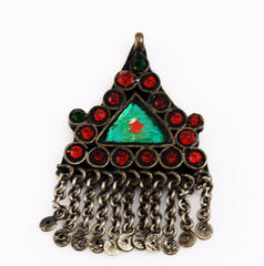Kuchi Afghan Triangle Pendant Vintage Silver