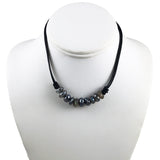 Labradorite Leather Necklace Gold Filled Clasp