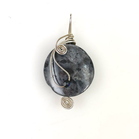 Labradorite Silver Wire Wrapped Pendant