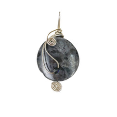 Labradorite Silver Wire Wrapped Pendant
