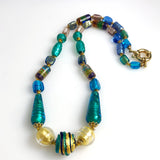 Italian Lamp Work Colorful Glass Beaded Necklace