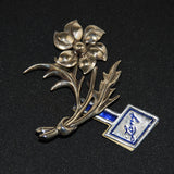 Sterling Silver Floral Brooch by Lang