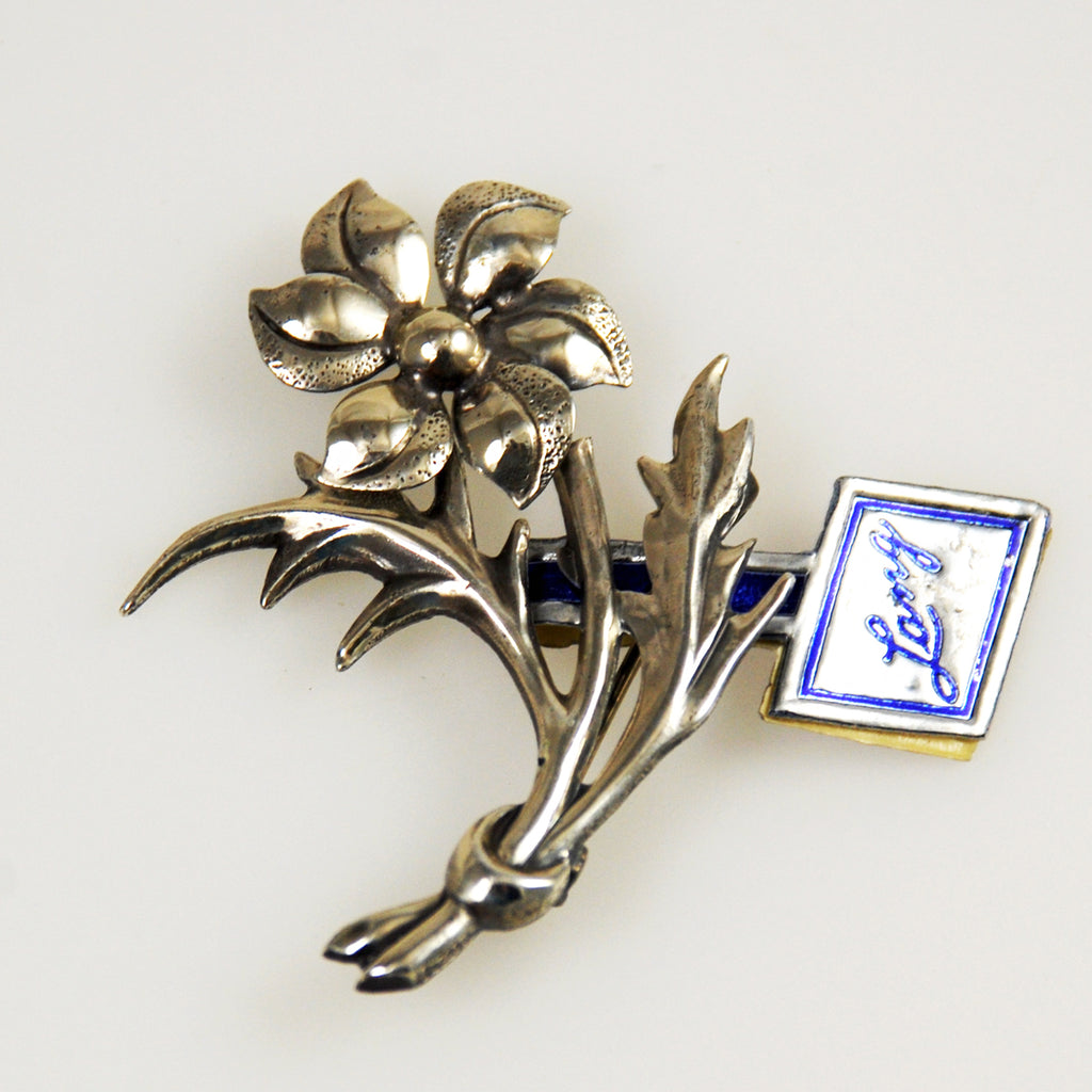 Sterling Silver Floral Brooch by Lang