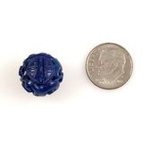 Lapis Carved Round Bead 16mm