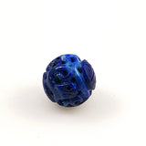 Lapis Carved Round Bead 16mm