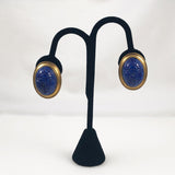 Lapis Scarab Vintage Earrings