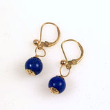 Lapis & 14K Gold Pierced Earrings