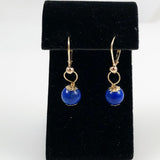 Lapis & 14K Gold Pierced Earrings